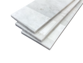 Carrara Marble Italian White Bianco 3x12 Marble Subway Floor and Wall Tile for Kitchen Backsplash, Bathroom Wall, Fireplace Surround